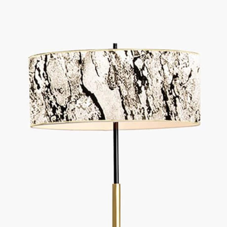 LAMPA podłogowa MARBLE STONE MFLR-6629-601B Abigali marmurowa OPRAWA stojąca czarna złota