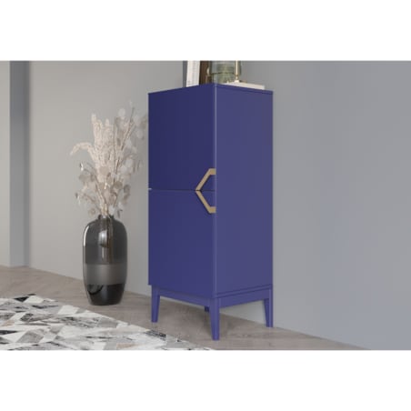 Drewniana komoda Visby DEMI HIGH 2D / kolor granat szlachetny / szer. 50,5 cm