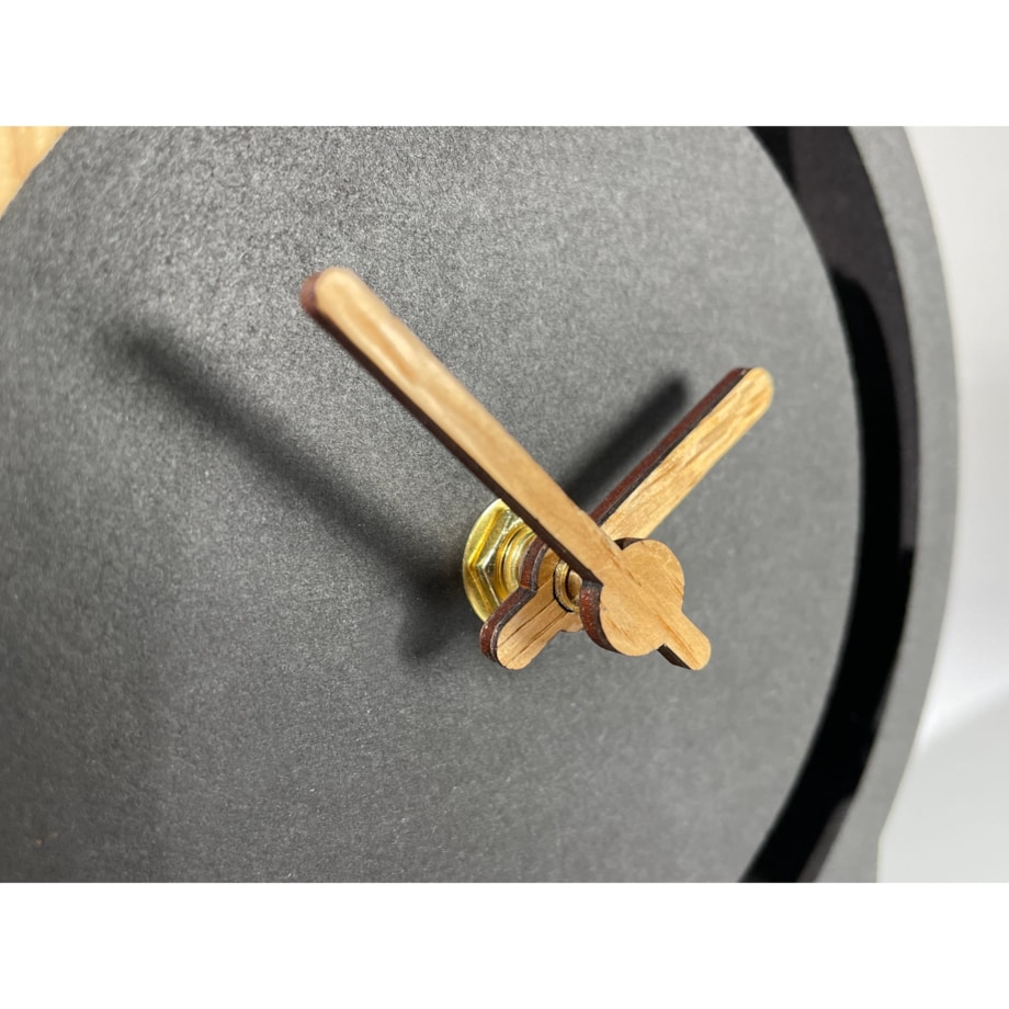 Zegar stojący czarny drewniany Oval Dębowy