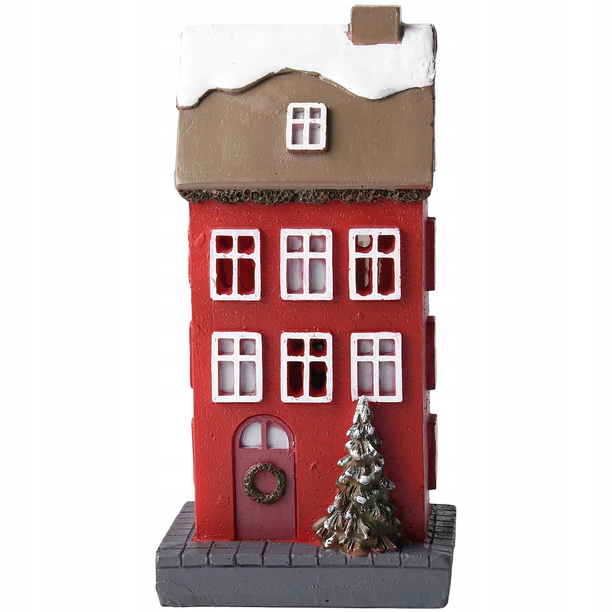 FIGURKA ŚWIĄTECZNA LED DOMEK DOM SKANDYNAWSKI NA PREZENT ŚWIECĄCA 14cm
