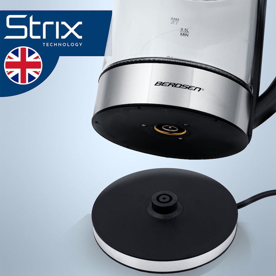 Czajnik elektryczny szklany z regulacja temperatury 1,7l Berdsen 371400