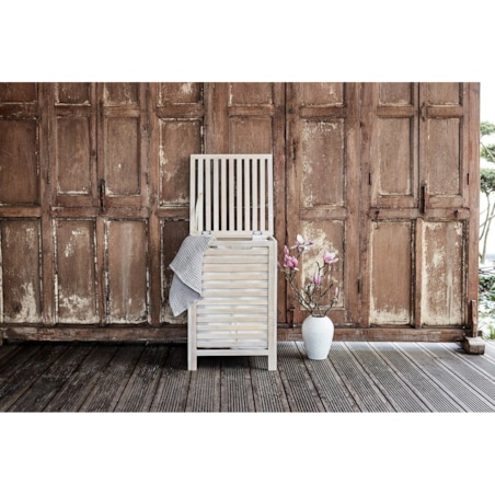 Kosz na pranie NORWAY WHITE - schowek na ręczniki, WENKO