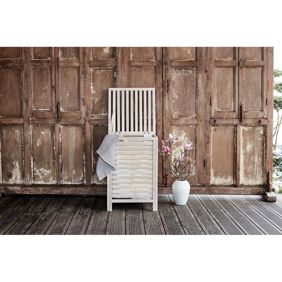 Kosz na pranie NORWAY WHITE - schowek na ręczniki, WENKO