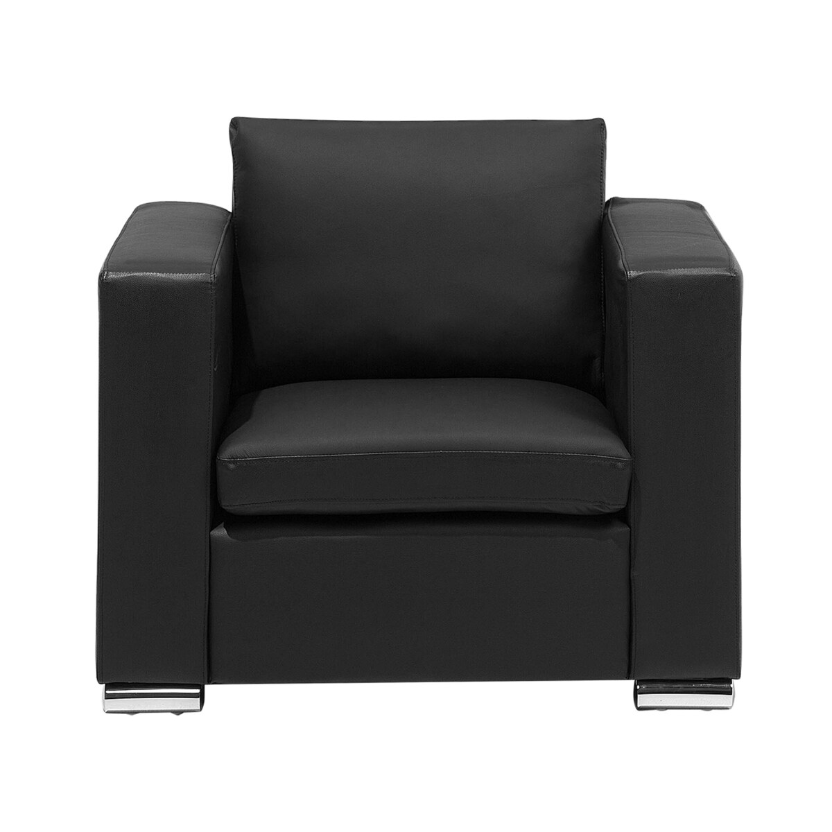 Komplet wypoczynkowy skórzany 6-osobowy czarny HELSINKI