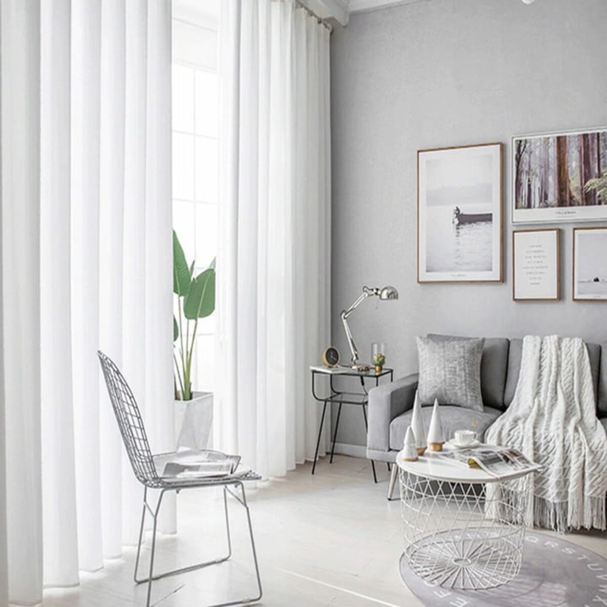 Firana gotowa BIAŁA z gładkiego woalu 140 X 250 CM Taśma