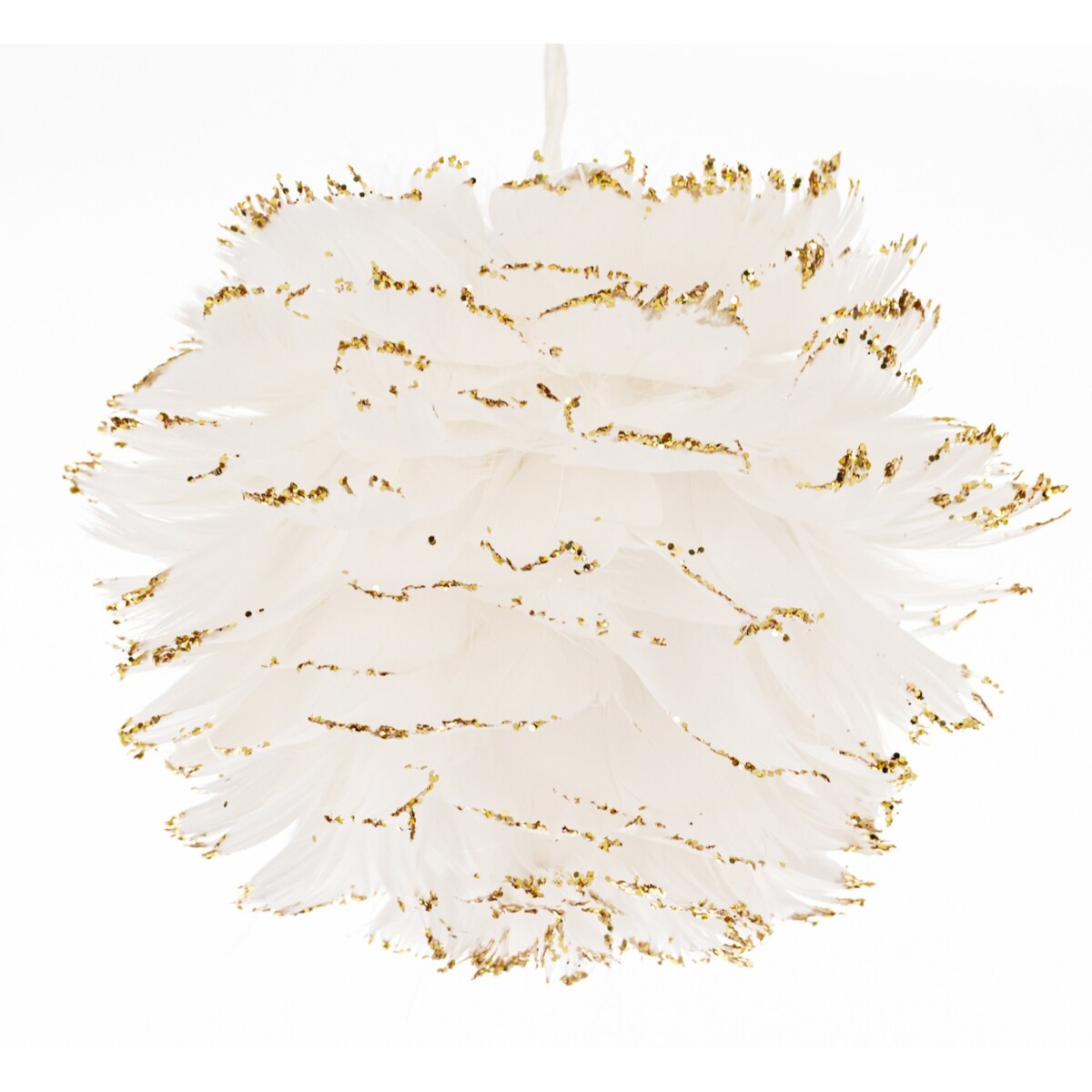 Zawieszka świąteczna, biała z tkaniny Ø 15 cm