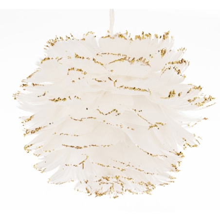 Zawieszka świąteczna, biała z tkaniny Ø 15 cm