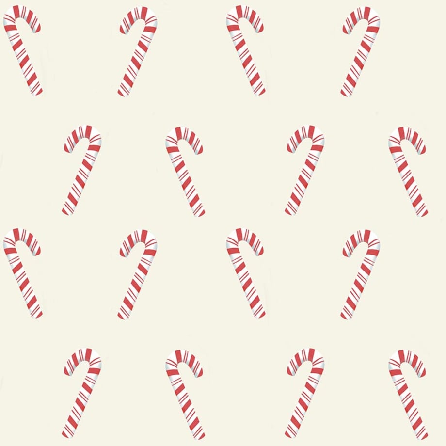 Bieżnik świąteczny - Laski cukrowe - beż - 40x180