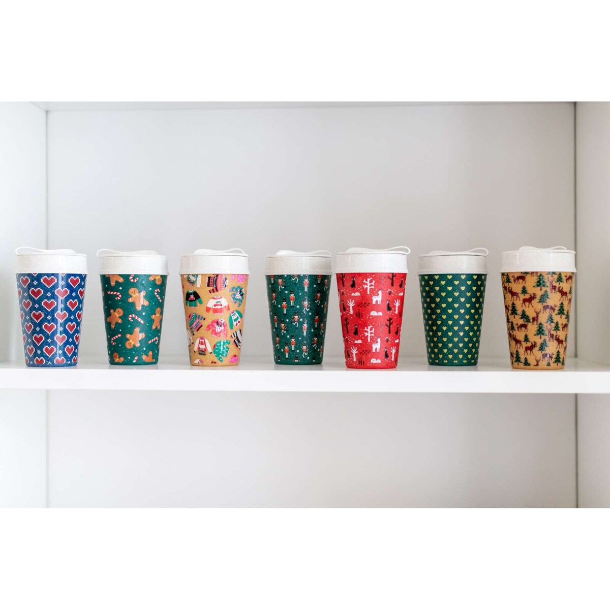 Kubek na kawę na wynos ISO TO GO, 400 ml, wzór geometryczny, KOZIOL