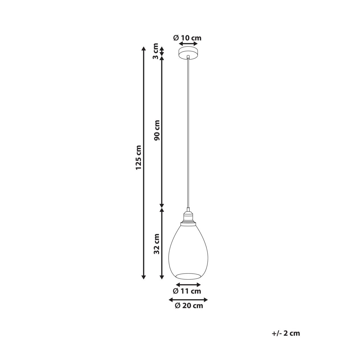 Lampa wisząca szklana przezroczysta COOSA