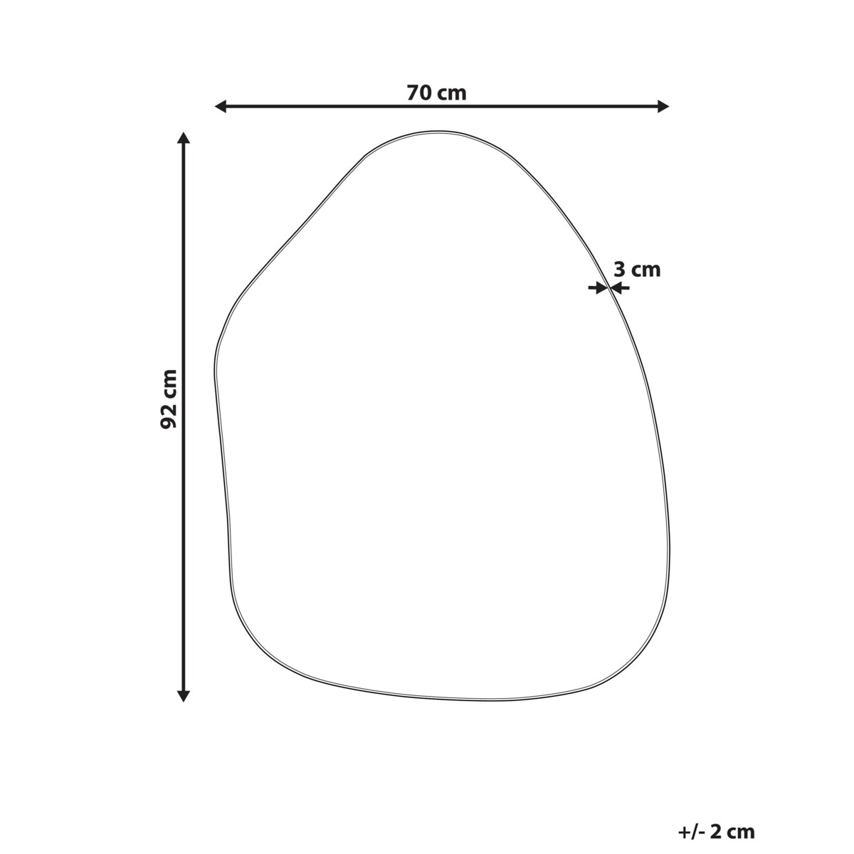 Lustro ścienne PUTEAUX 70 cm 92 cm Metal Złoty