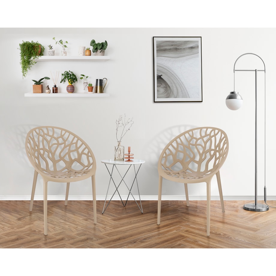 Krzesło ogrodowe plastikowe ALBERO beżowe