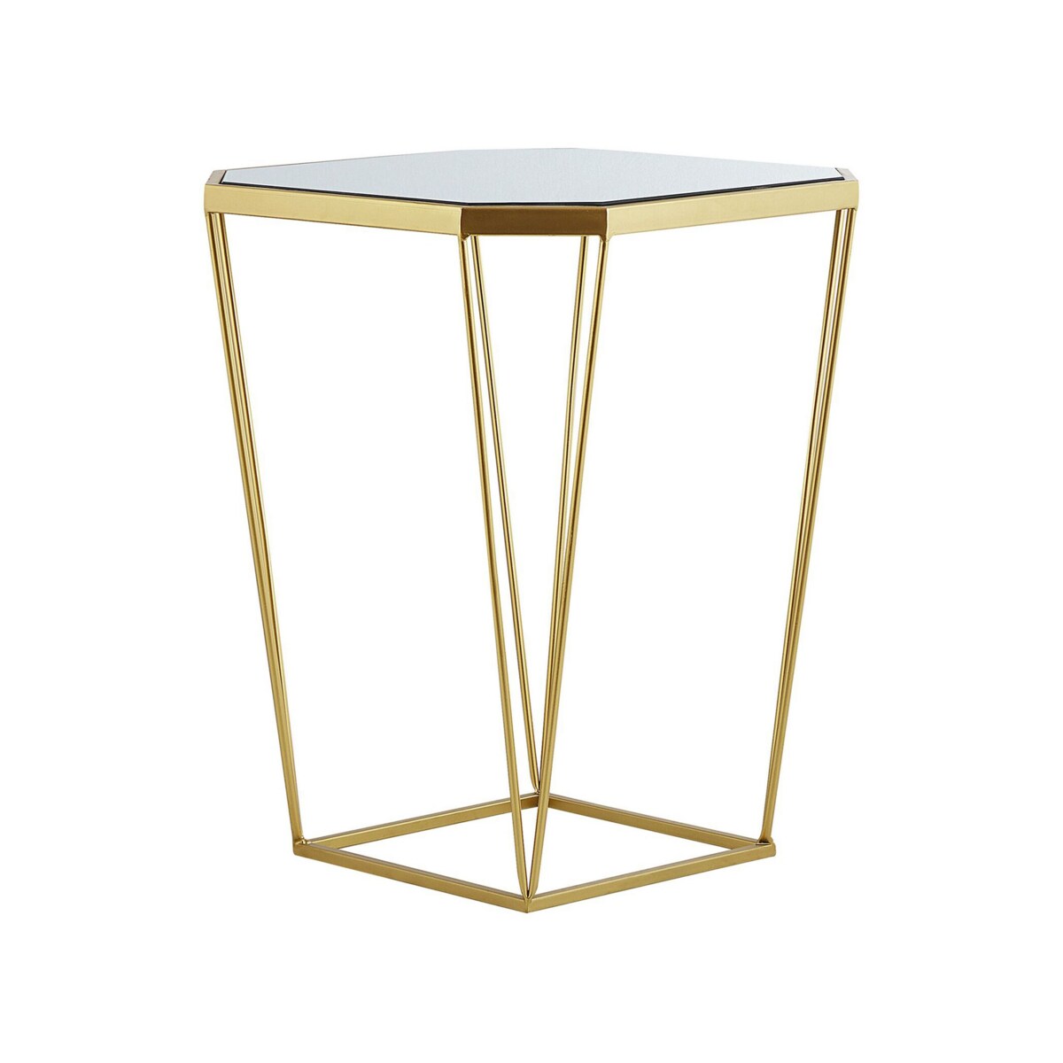 Zestaw 2 stolików pomocniczych SIERRA Szkło Złoty