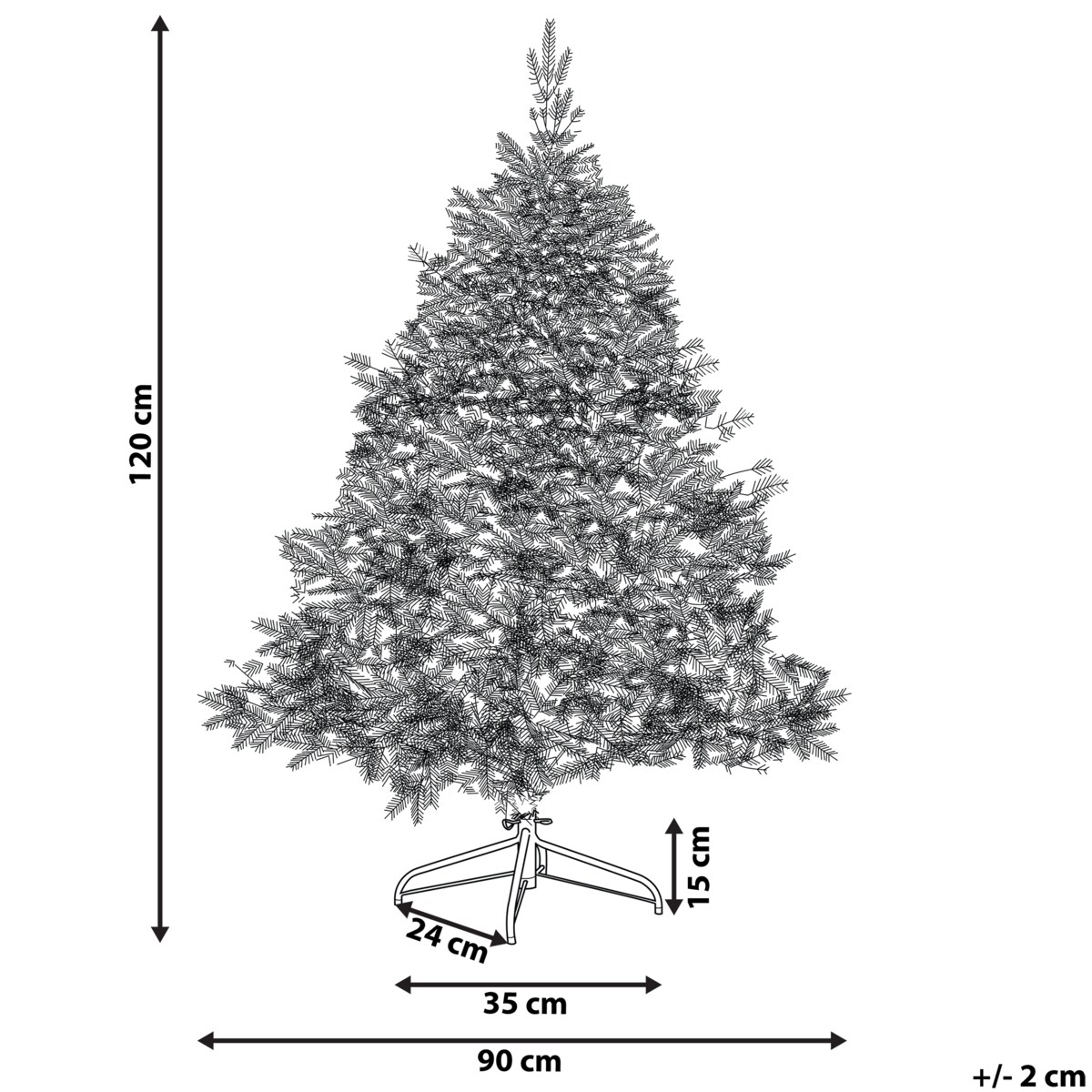 Ośnieżona sztuczna choinka świąteczna TOMICHI 120 cm Biały