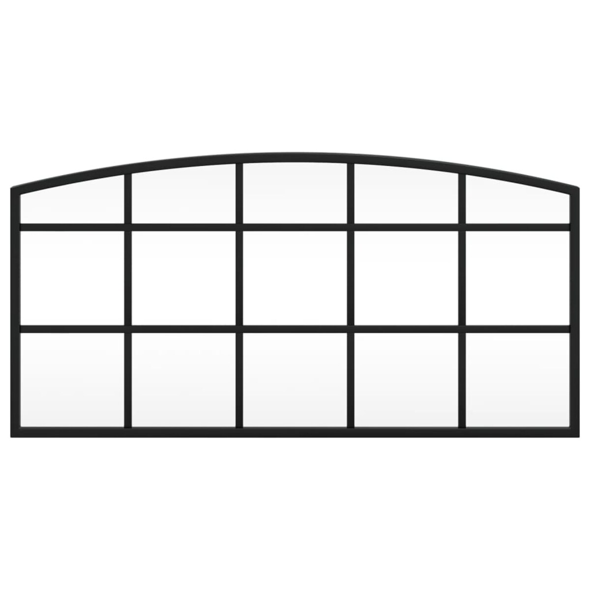 vidaXL Lustro ścienne, czarne, 60x30 cm, zakończone łukiem, żelazo