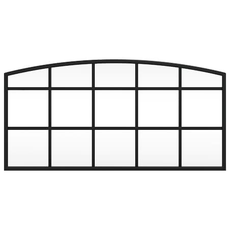 vidaXL Lustro ścienne, czarne, 60x30 cm, zakończone łukiem, żelazo