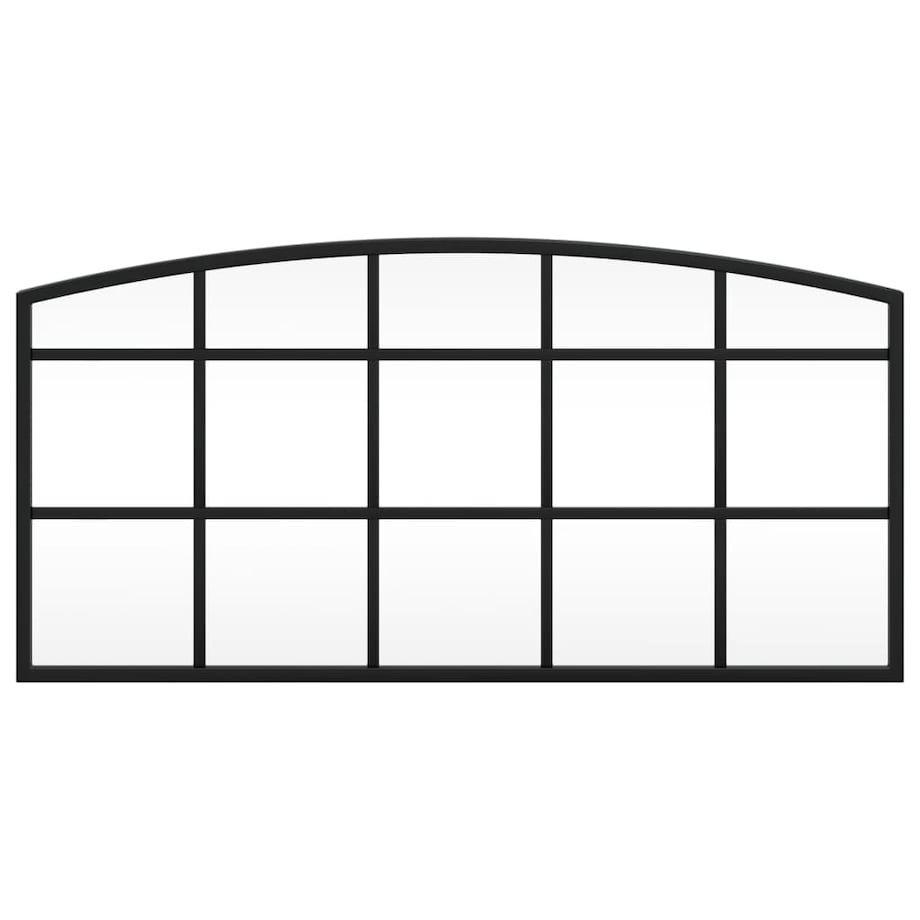 vidaXL Lustro ścienne, czarne, 60x30 cm, zakończone łukiem, żelazo