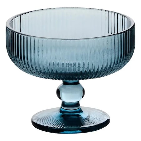 Pucharki do deserów 6 szt. ryflowane niebieskie