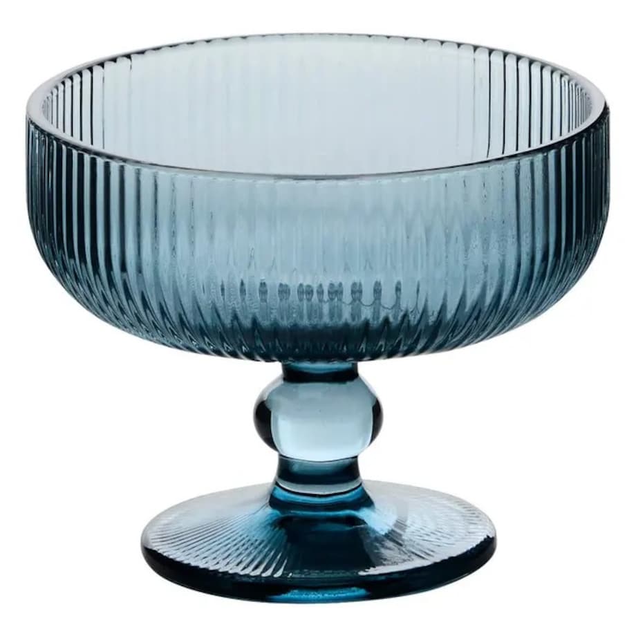 Pucharki do deserów 6 szt. ryflowane niebieskie