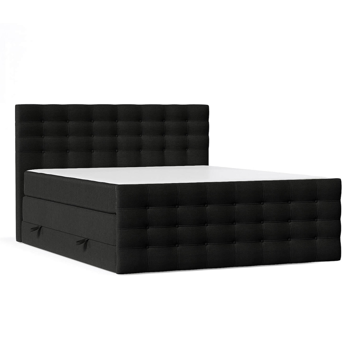 Łóżko kontynentalne STATE 200x200 z pojemnikiem, Czarny, tkanina Megan 368