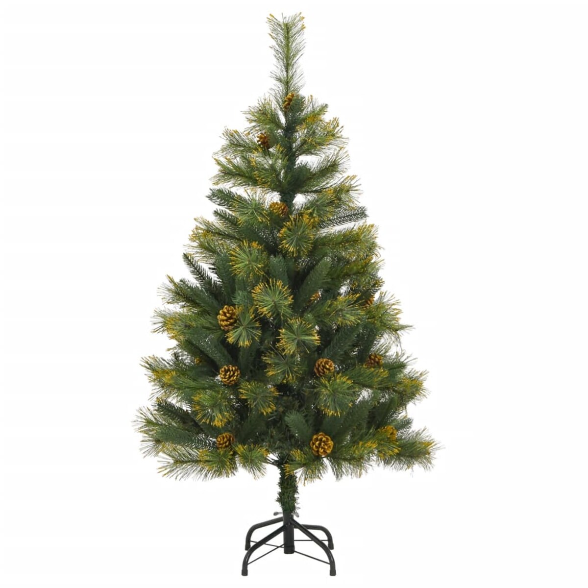 vidaXL Sztuczna choinka na zawiasach, z szyszkami, 120 cm
