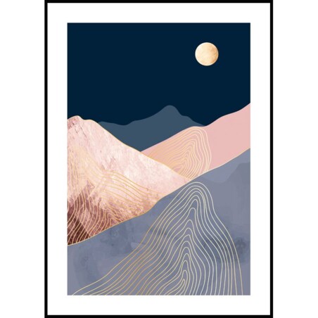 Poster Story, Plakat, Obraz - Pastelowa Noc w Górach, wymiary 42 x 60 cm