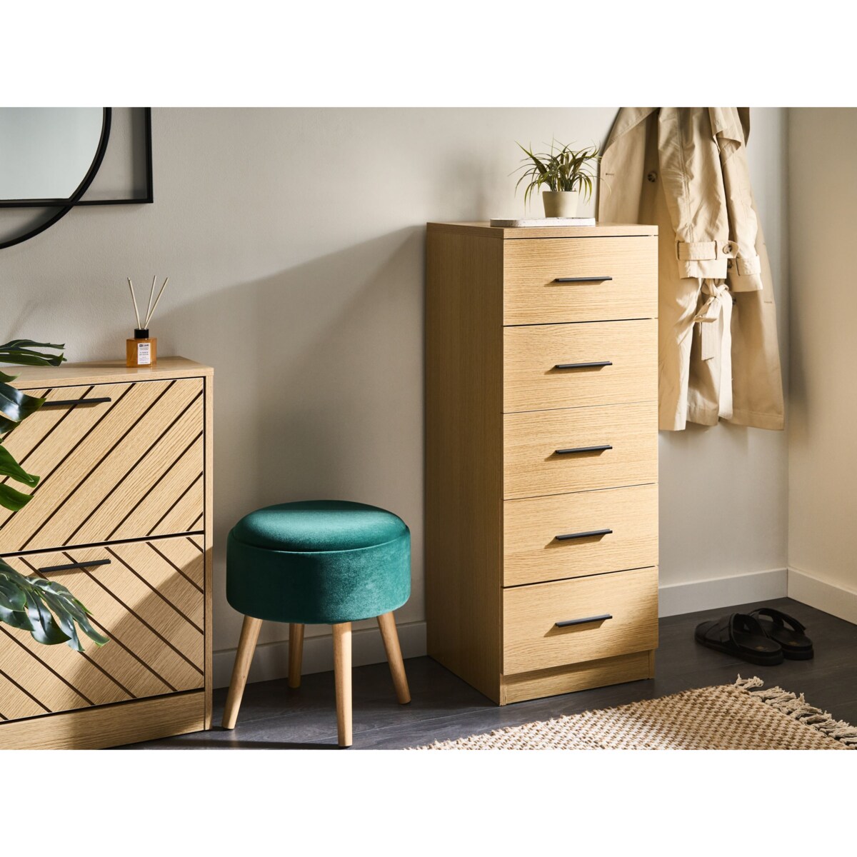 Komoda 5 szuflad KITIMAT Jasnobrązowy