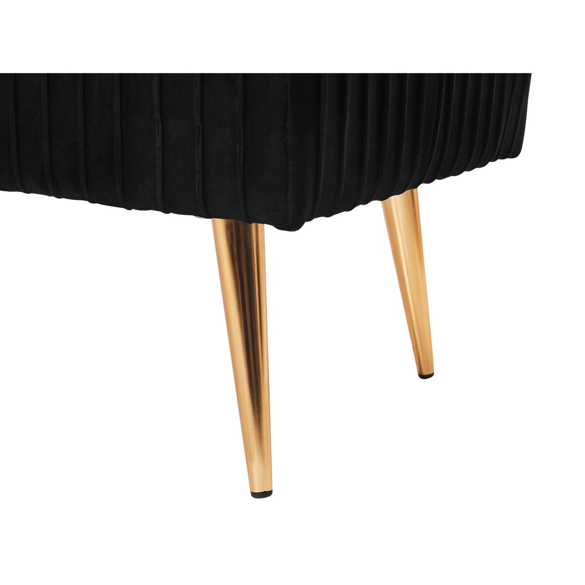 Ławka do sypialni welurowa czarna PATERSON