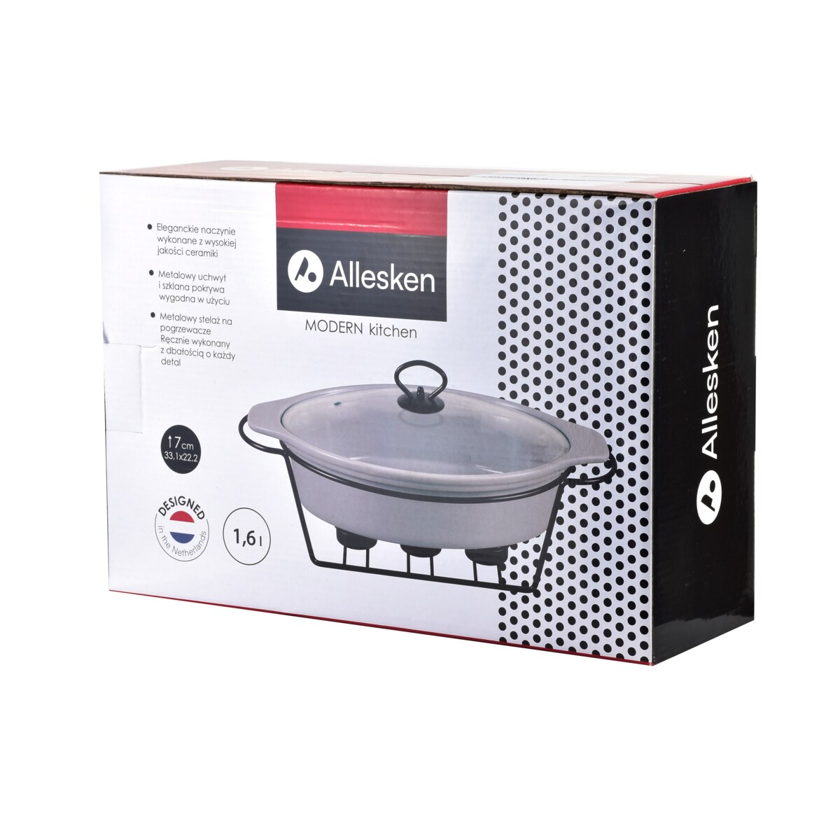 MODERN KITCHEN Naczynie z podgrzewaczem1,6l 33,1x22,2xH7cm
