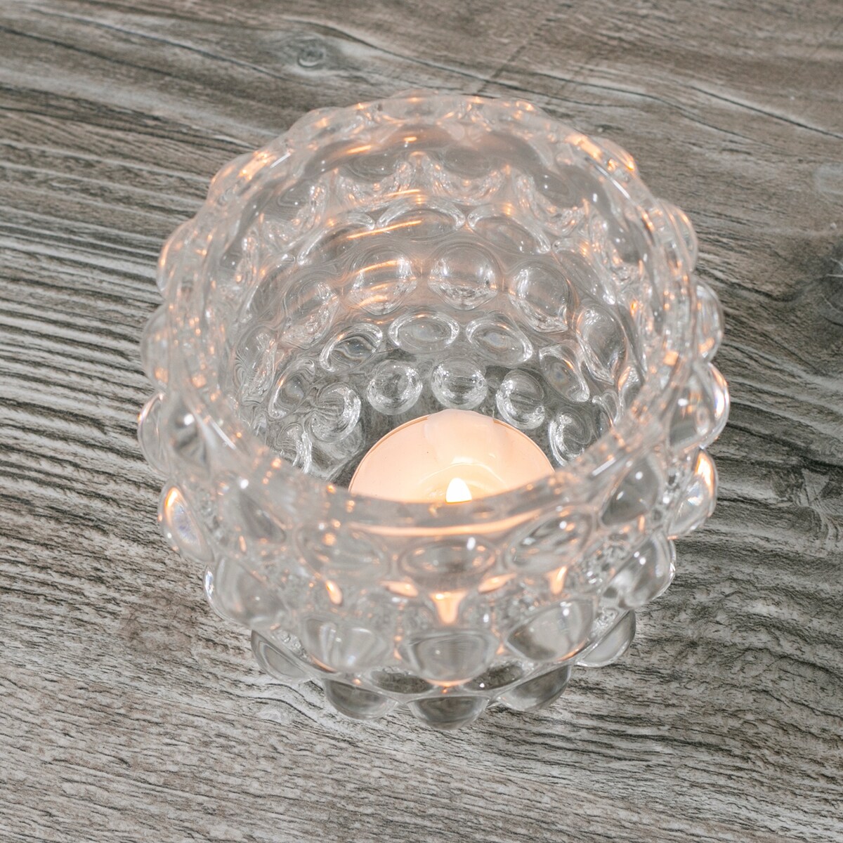 ŚWIECZNIK SIXTIES tealight przezroczysty