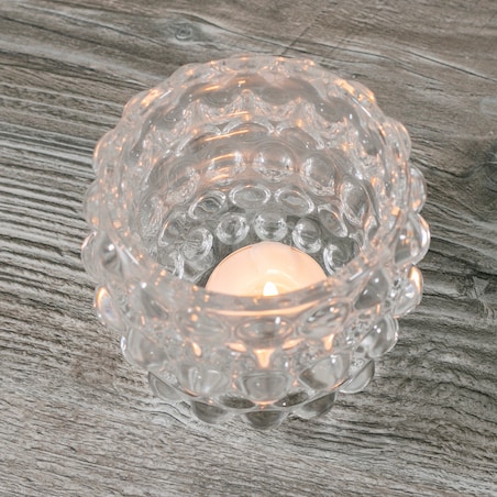 ŚWIECZNIK SIXTIES tealight przezroczysty