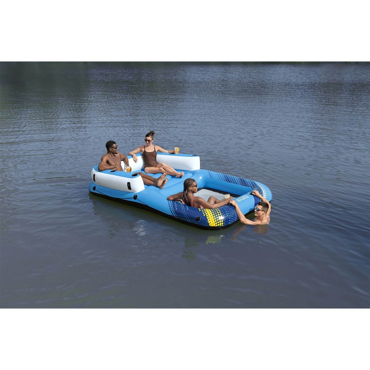 Wyspa do pływania 4-osobowa Bestway Summer Oasis 305x186 cm daszek torba