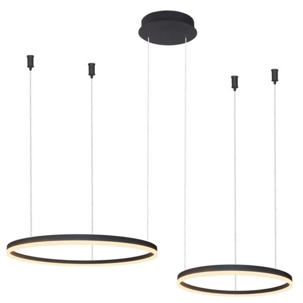 Lampa ledowa wisząca Halo AZ4978 80+60 90W z pilotem czarna