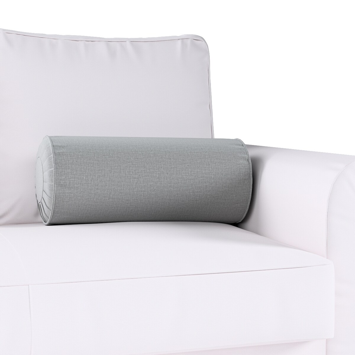 Poduszka wałek z zakładkami, ciemno szary welwet, Ø20 x 50 cm, Ingrid