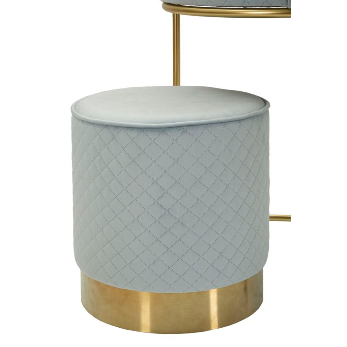 Toaletka z taboretem Nightstand Dressing Vellit, zestaw 2 szt., zestaw do makijażu, styl glamour, Mauro Ferretti