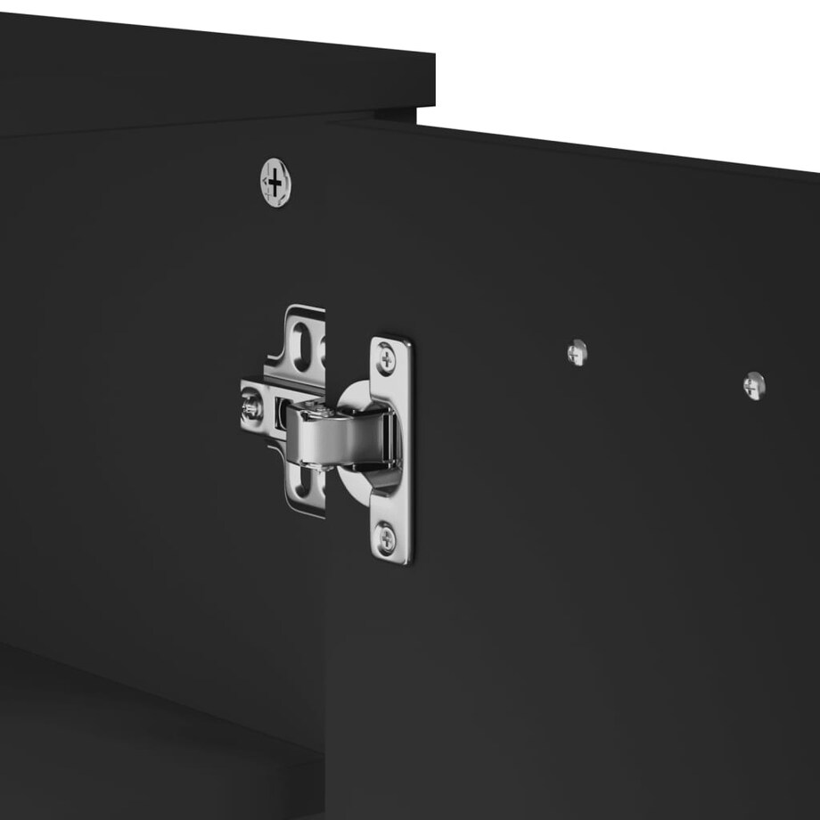 vidaXL Szafka na buty VIKEN, czarna, lite drewno sosnowe