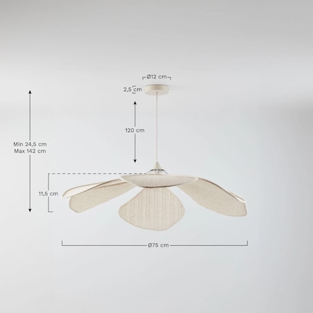 Lampa wisząca kremowa Benavid Ø75 cm