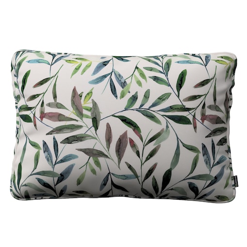 Poszewka Gabi na poduszkę prostokątna 60x40 zielone gałązki na białym tle