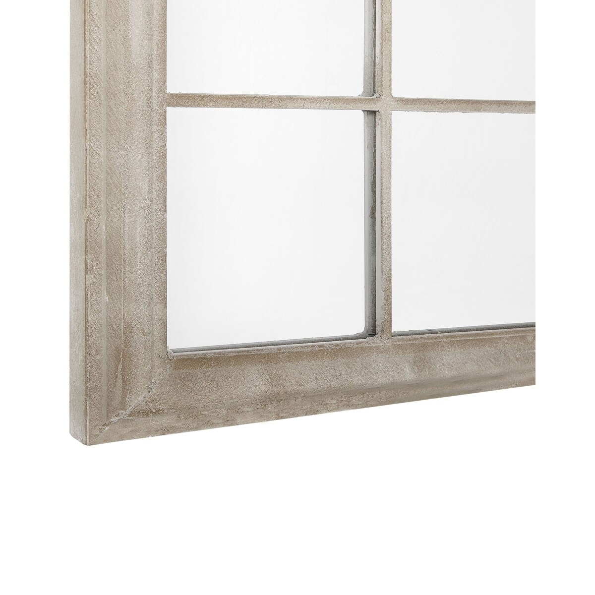Metalowe lustro ścienne okno 77 x 130 cm beżowe TREVOL
