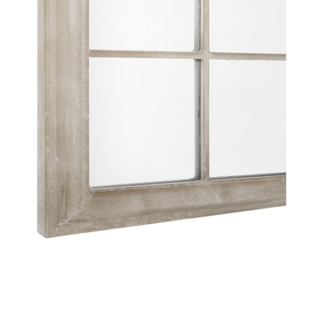 Metalowe lustro ścienne okno 77 x 130 cm beżowe TREVOL