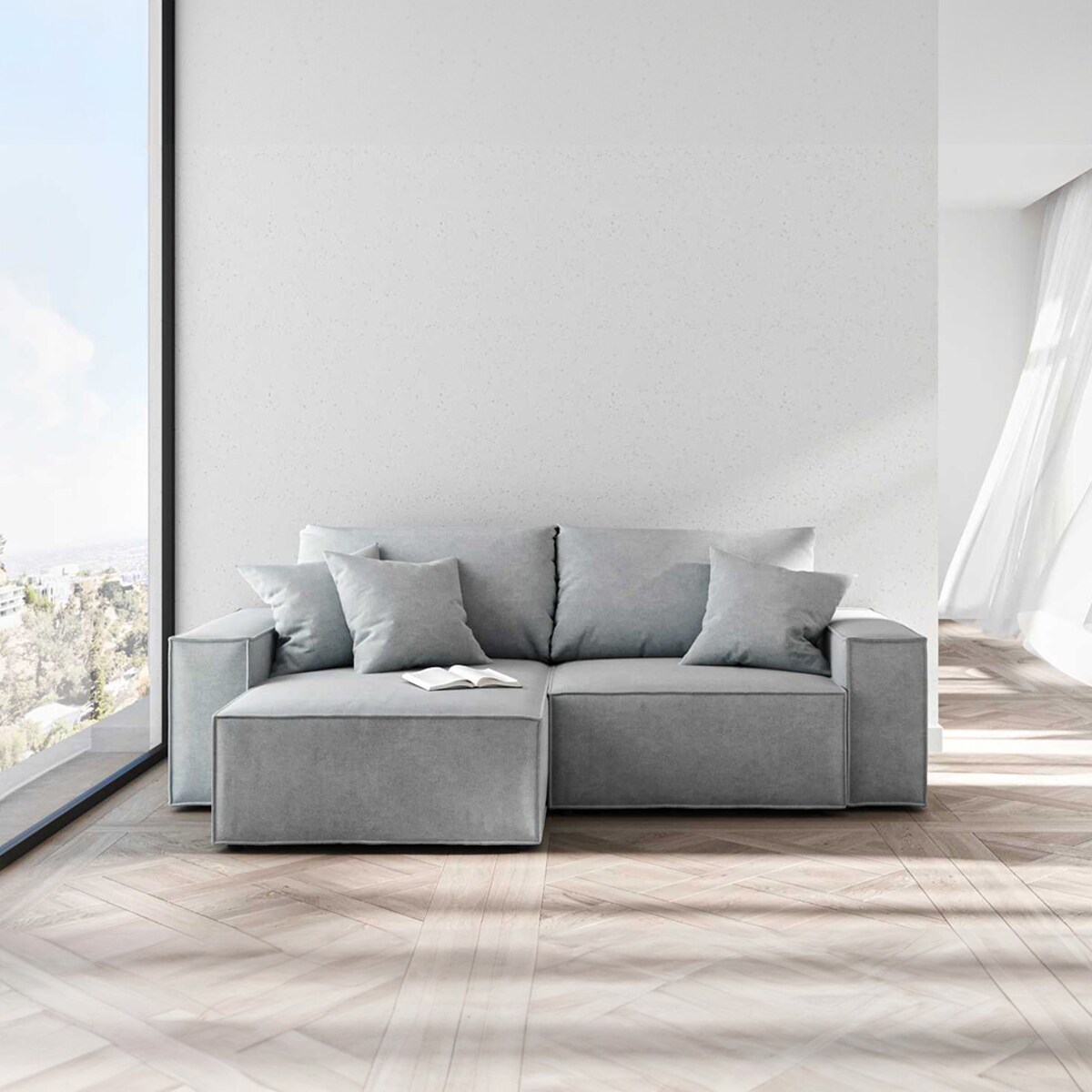 Melow Sofa narożna - jasnoniebieska