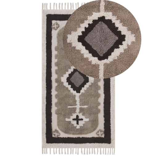 Dywan bawełniany 80 x 150 cm beżowy GEYVE