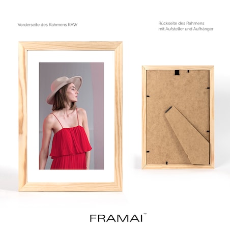 Ramka na zdjęcia 20x30 cm ramka z drewna surowego pion poziom ramka prostokątna RAW DIY