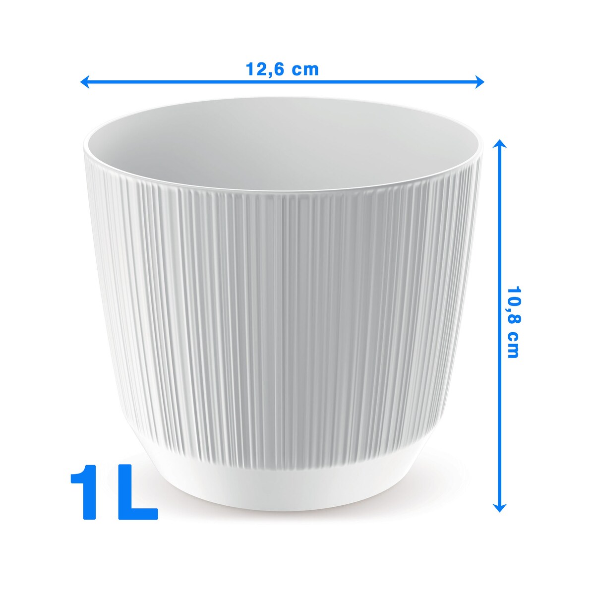 Doniczka Osłonka Domowa 14,6 Cm Ryfo Na Stół Parapet Do Domu Biała