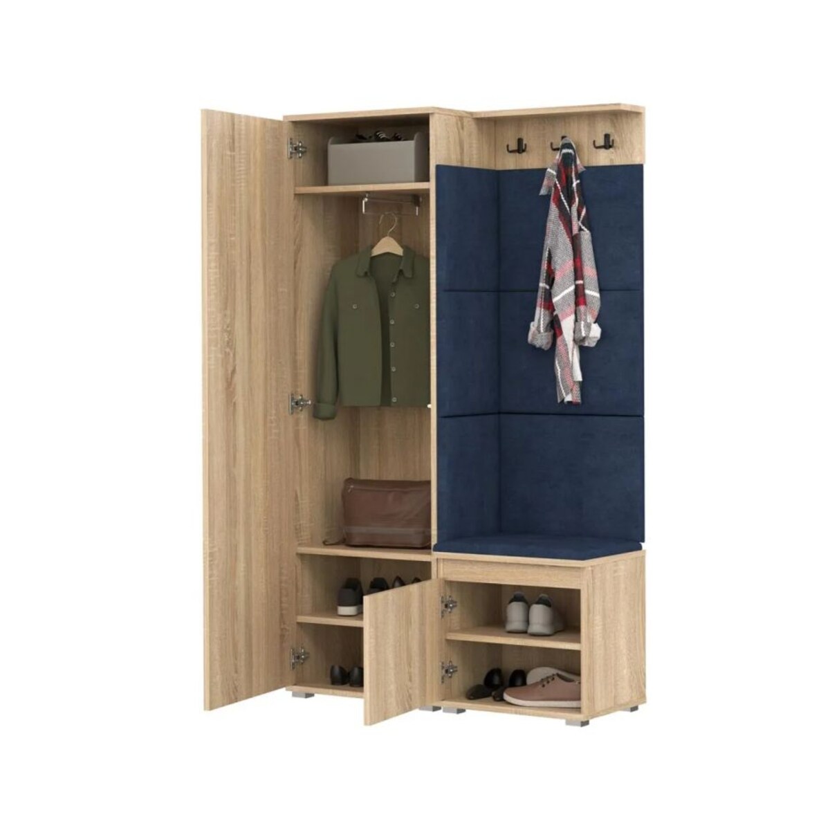 Garderoba do przedpokoju SINGAPUR 104 dąb sonoma/granatowy