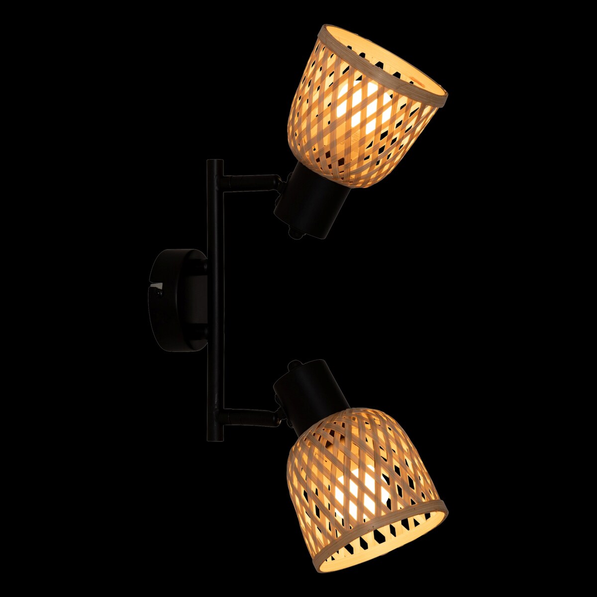 Lampy sufitowe LIO 2 klosze z plecionego bambusa, 2 x Ø 17 cm