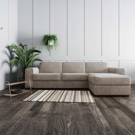 Sofa narożna rozkładana Munro - kremowa