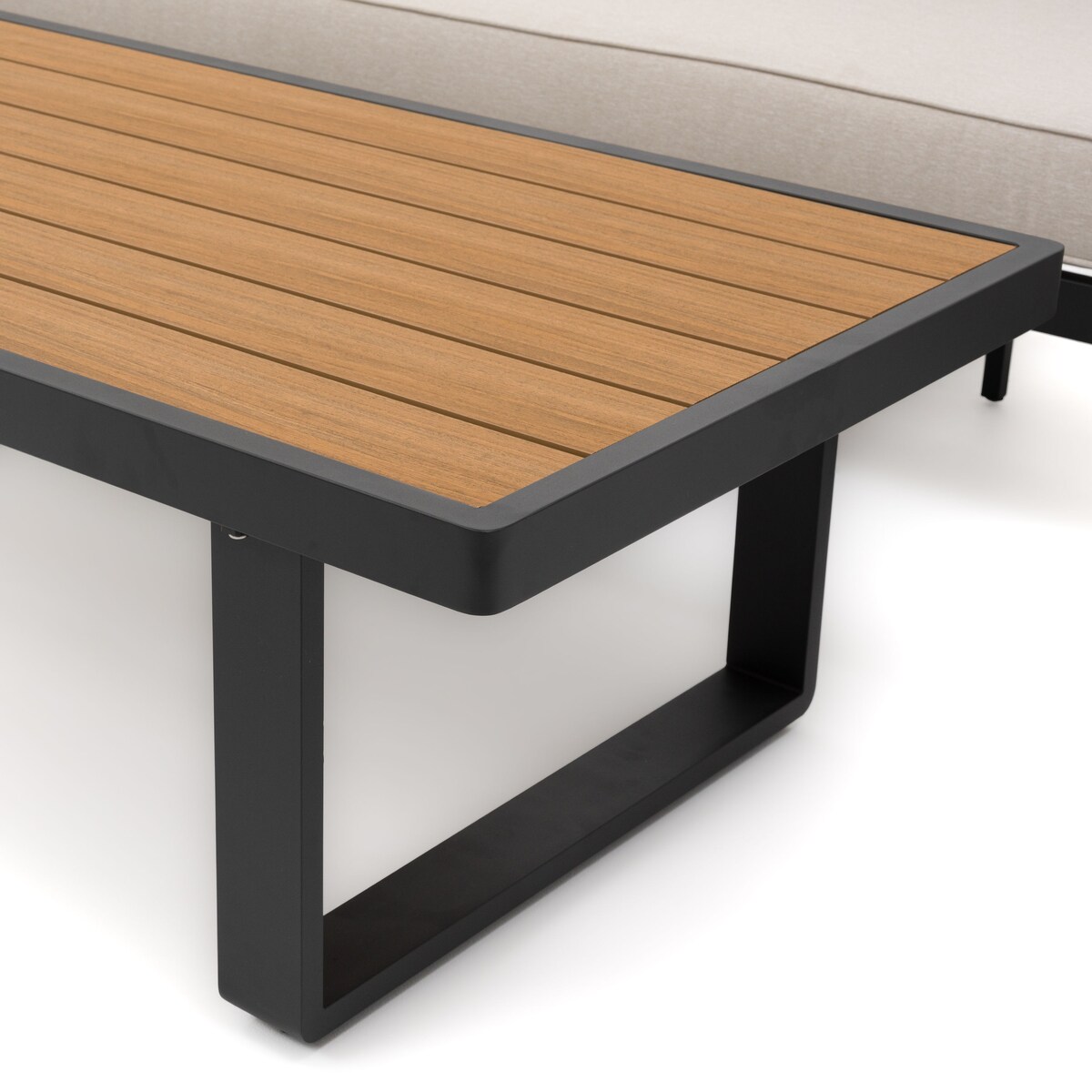 Meble ogrodowe duży narożnik nowoczesny aluminium ATOL grafitowo-beżowy