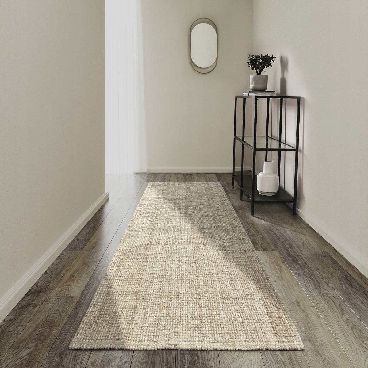 Chodnik jutowy do salonu 80x200cm, naturalny kremowy chodnik z juty