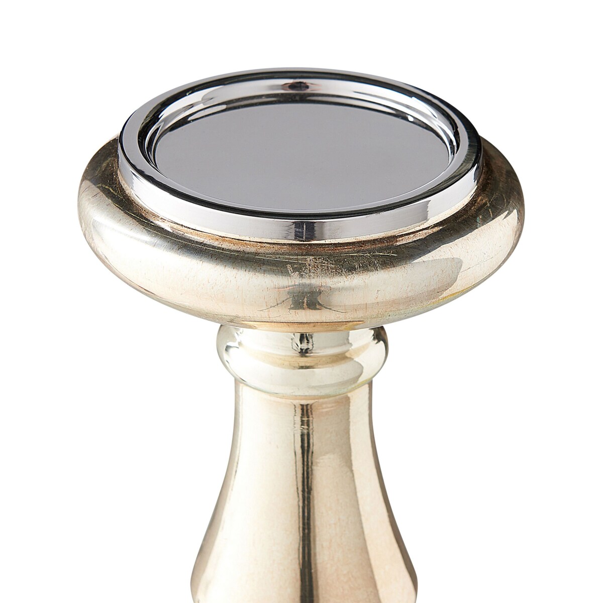 Zestaw dwóch świeczników szklanych 31 cm złoty IMARTI